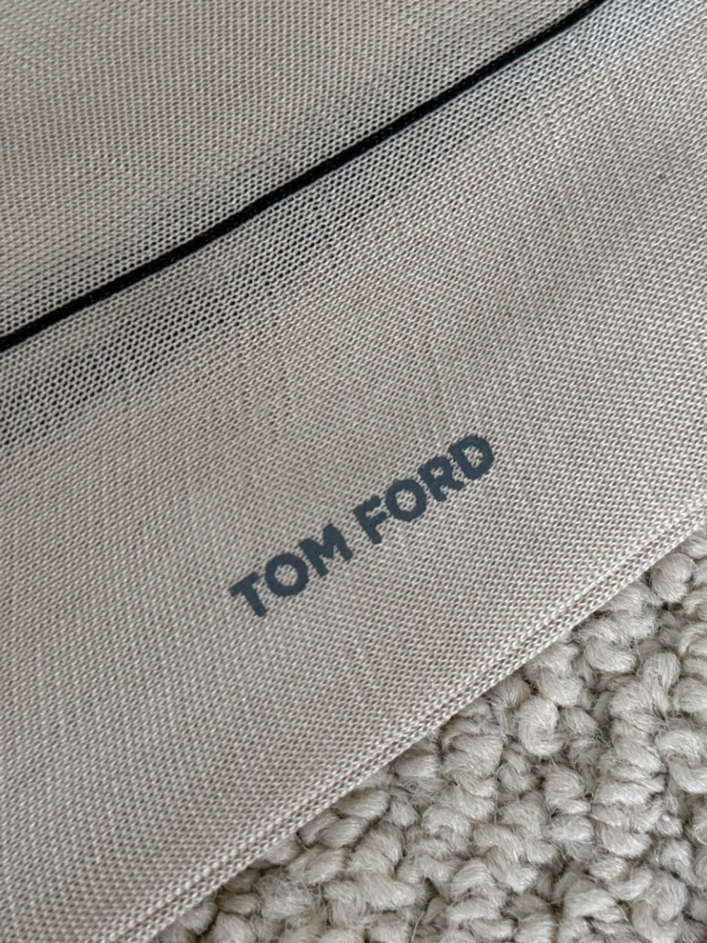 Tom Ford Golden Beige Sheer Silk Blend Knit Over the Calf High Dress Socks